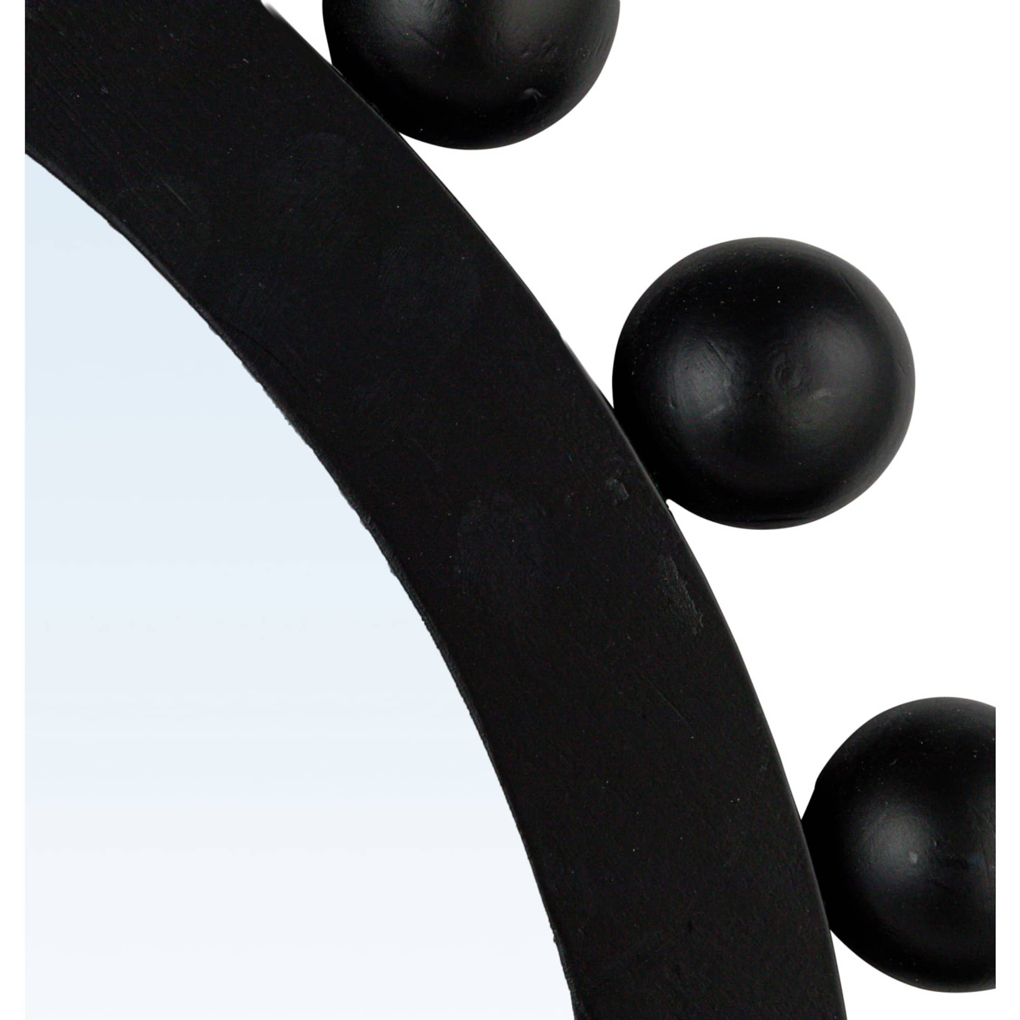 Hello Honey® 31.5" Black Boho-Southwestern Beaded Arched Firwood Wall Mirror